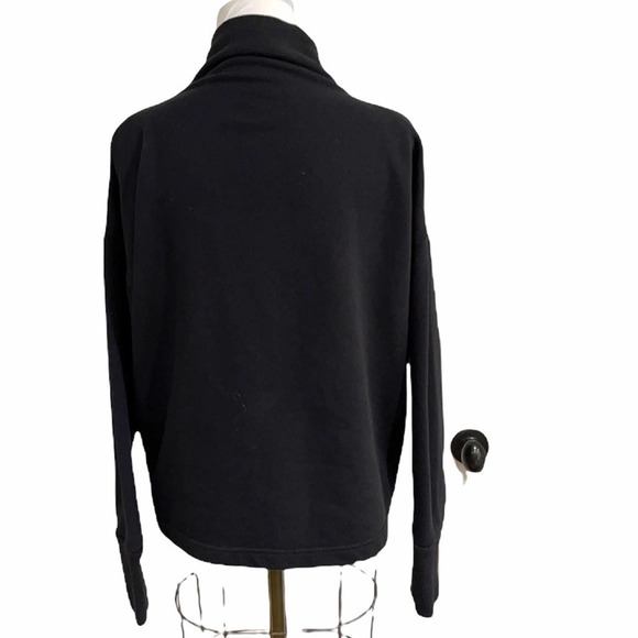 Varley Looser Fit  Mock Neck Cold Shoulder Black Sweatshirt SZ S - Picture 4 of 6